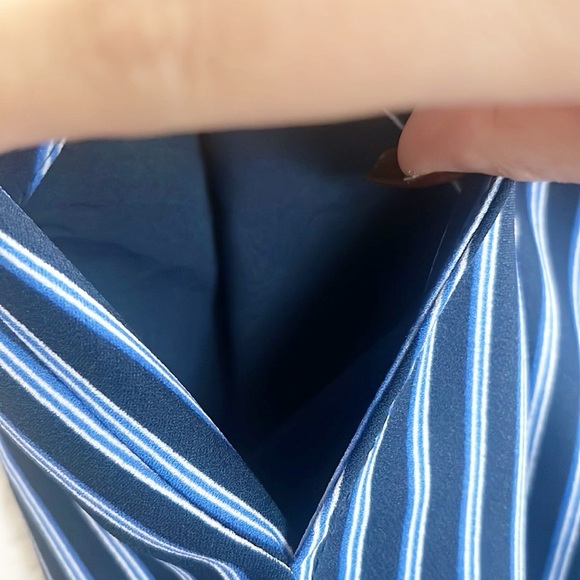 Banana Republic Ryan Tapered Striped Blue Dress Pants - Picture 7 of 11